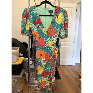 NWT Adrianna Papell Printed Short Wrap Dress size US8